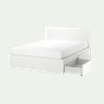 MALM Bed frame, high, w 2 storage boxes - white/Luröy 180x200 cm