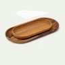 Semi "Oval" - Set Of 2 Wooden Trays
